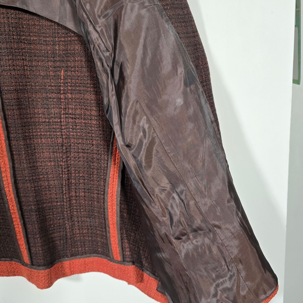 Lafayette 148 New York Textured Blazer Amber Orange Women's Size‎ 16 Wool Blend - Picture 6 of 10